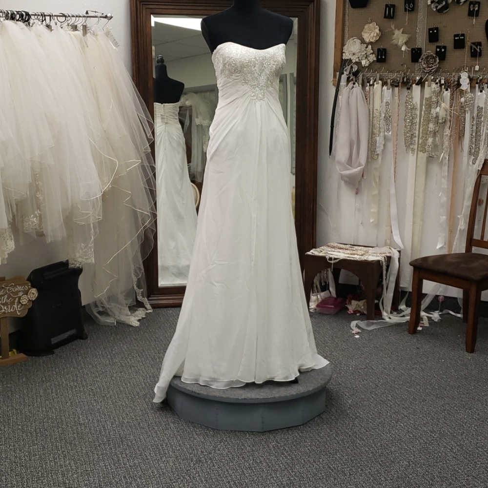 Soft white wedding gown, size 6